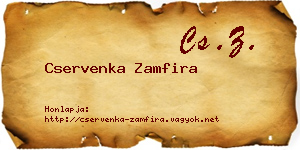Cservenka Zamfira névjegykártya